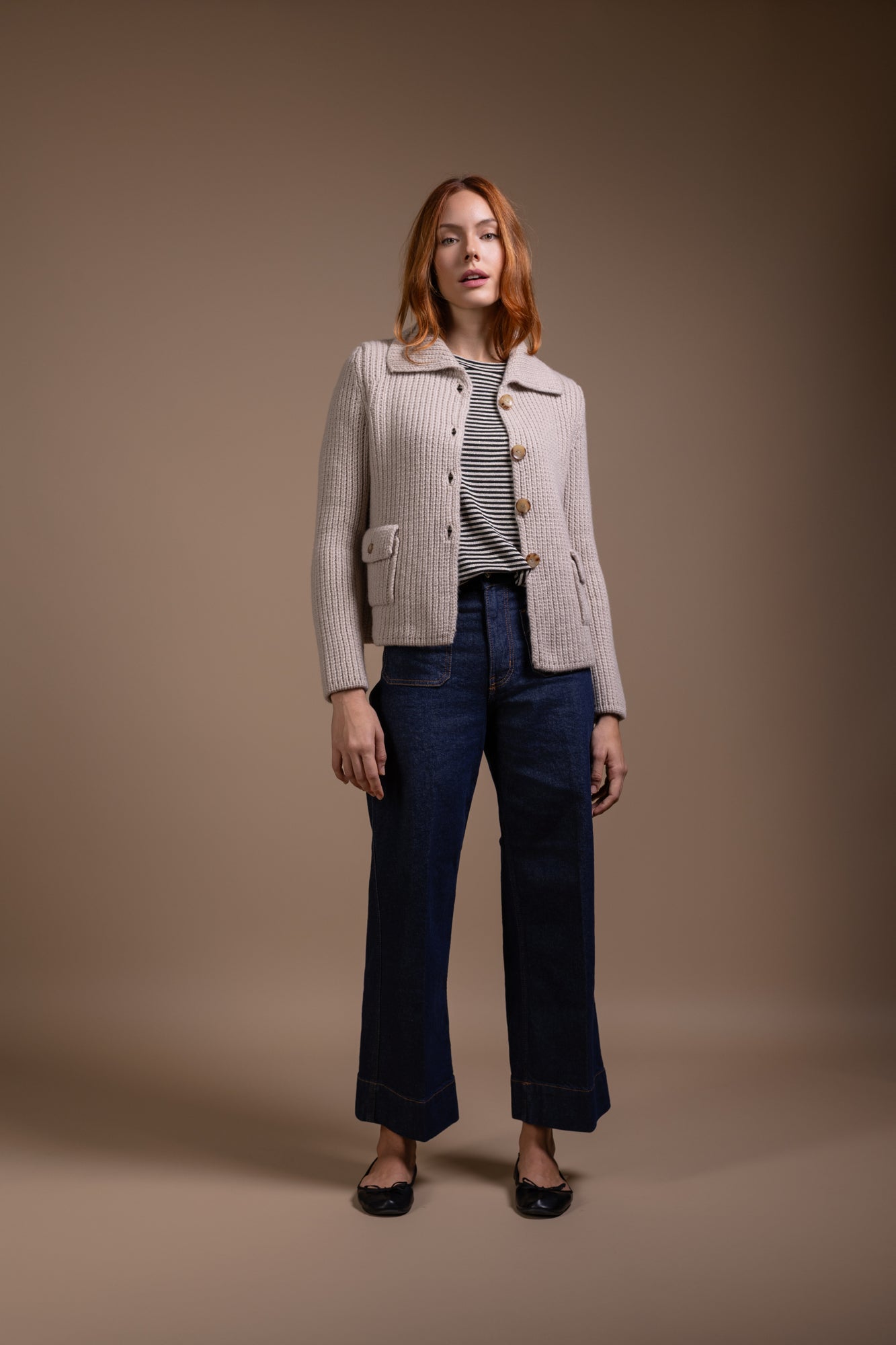"Pesaro" classic buttoned jacket with patch pockets