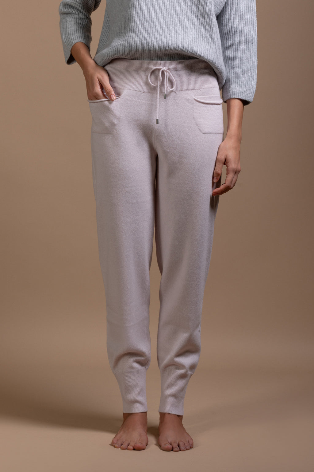 Jogging pants cashmere,fine knitted