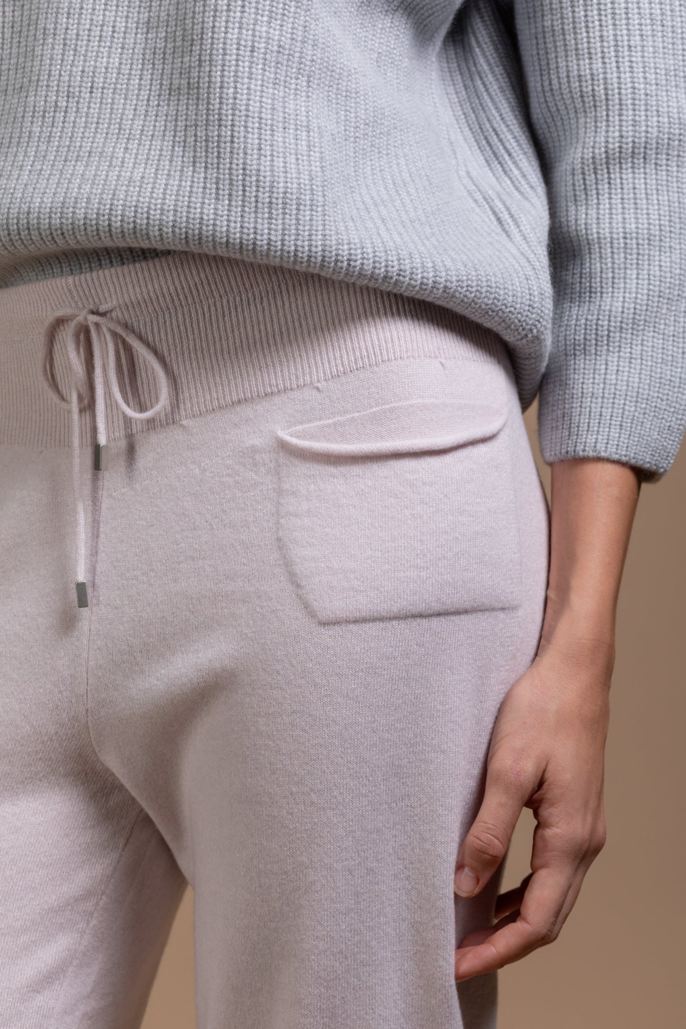 Jogging pants cashmere,fine knitted