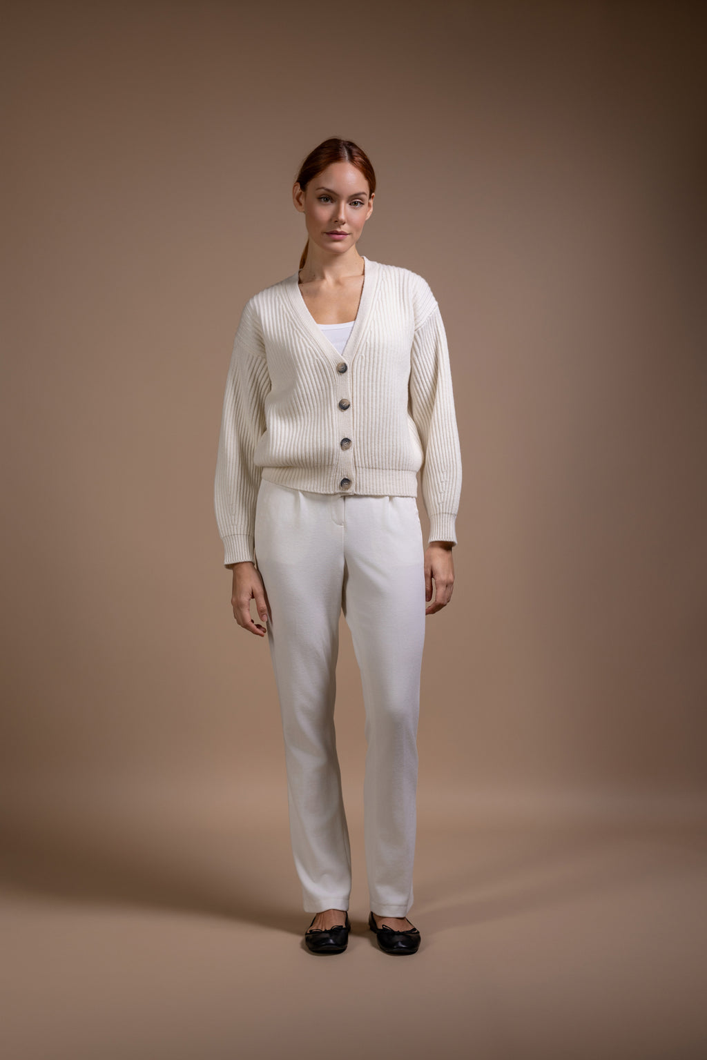 "Trento" short boxy cardigan with ballon sleeves