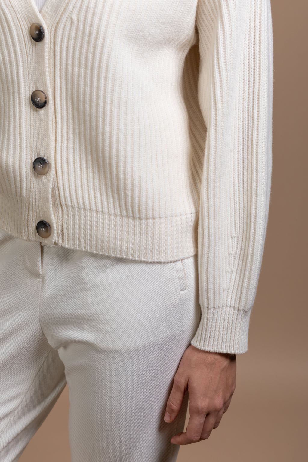 "Trento" short boxy cardigan with ballon sleeves