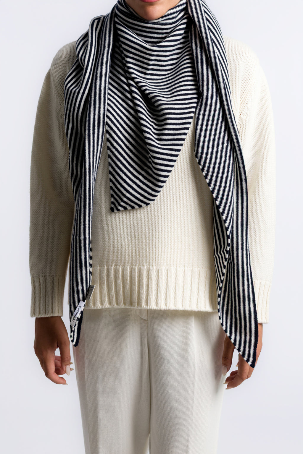 "Garda" big triangular plain and striped