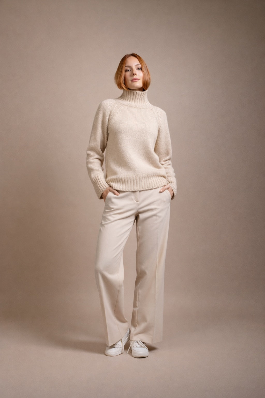 "Siena" rollneck with slits at hem and sleeves
