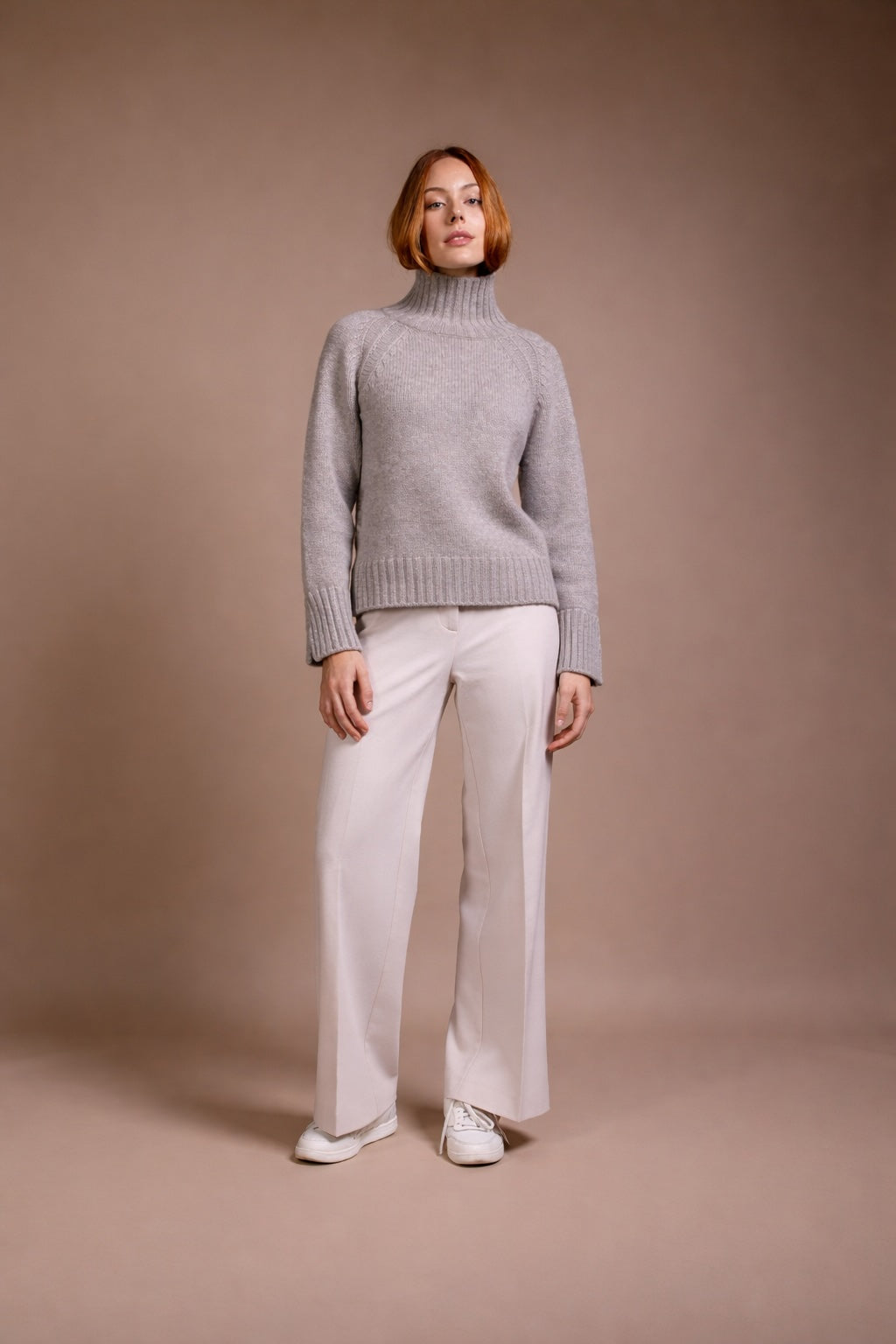 "Siena" rollneck with slits at hem and sleeves