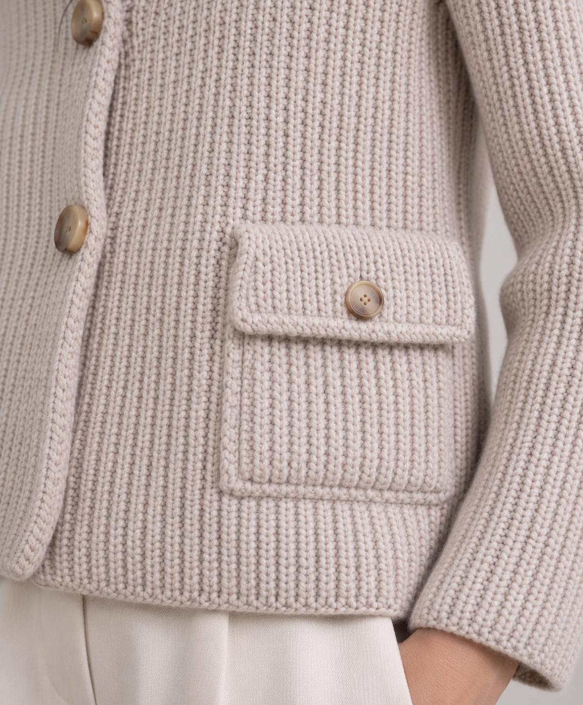 "Pesaro" classic buttoned jacket with patch pockets